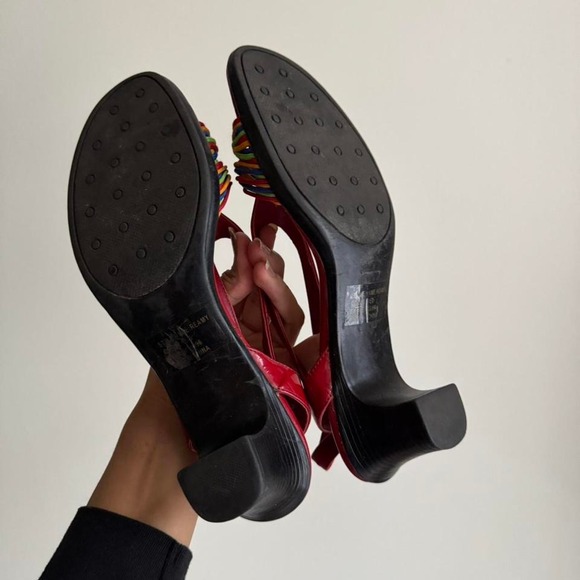 Coach and Four Red Patent Leather Strappy Peeptoe - Picture 4 of 5